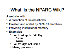 What  is the NPARC Wiki?