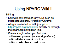 Using NPARC Wiki II
