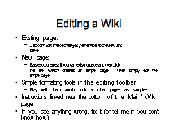 Editing a Wiki