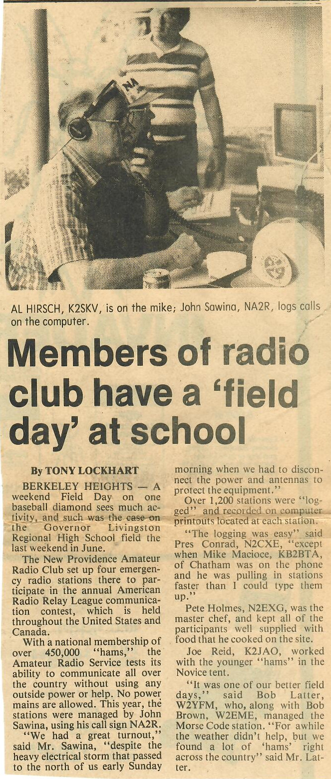 1988 NPARC Field Day Article